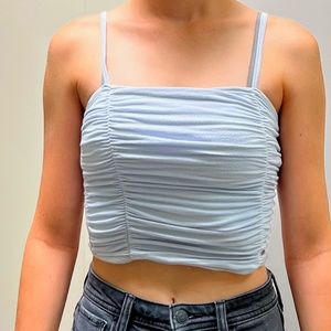 runched pale-blue tanktop